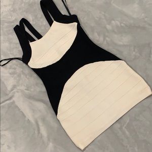 Marciano Black and White Bandage Dress